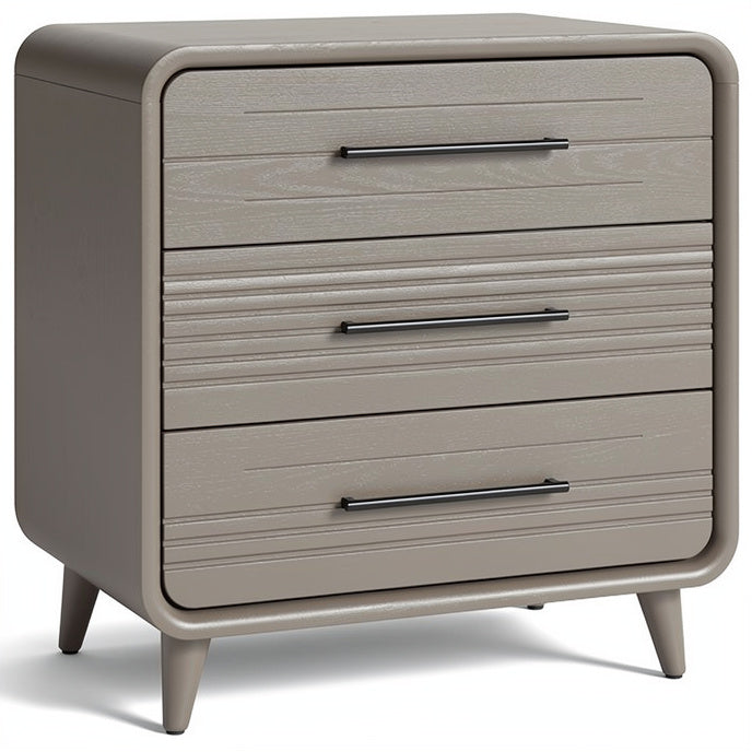 **Modern Minimalist Nightstand with Three Drawers**