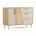 **Modern Wooden Sideboard with Three Drawers and Cabinet**