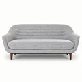 **Modern Minimalist Gray Sofa with Wooden Legs**