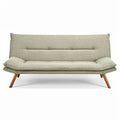 **Modern Convertible Sofa with Wooden Legs and Soft Upholstery**